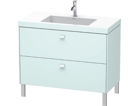 Lavamanos DURAVIT Brioso c-bonded con base de 100,0x48,0 cm 2 cajones sin rebosadero con banco para grifos 1 agujero para grifos