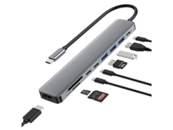 Concentrador USB-C 9 en 1, adaptador USB-C multipuerto, compatible con MacBooks, portátiles, tabletas y otros dispositivos. Cissiea22