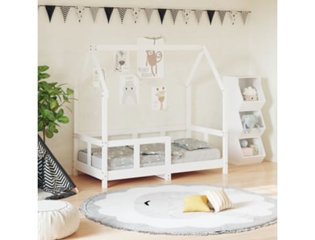 Estructura De Cama Para Niños VIDAXL Blanco Madera (70x140 cm)