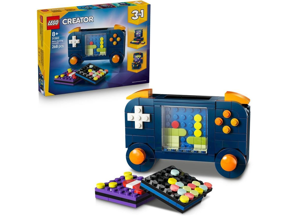 Consola retro 3 en 1 Lego® 31380 Creator: una consola que se convierte en una máquina recreativa o un ordenador.