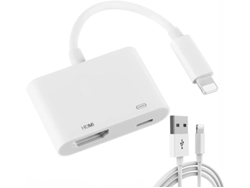 Adaptador convertidor de iPhone a HDMI 1080p, Lightning a HDMI, sincronización AV digital, compatible con iPhone, iPad e iOS, Plug and Play. Bestvite