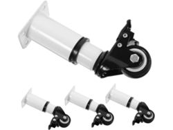 145-160 Mm, 4 Patas Metálicas Ajustables Con Ruedas Giratorias, Metal Blanco.