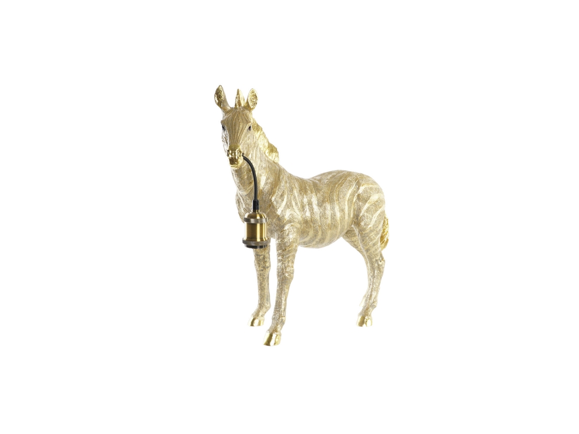 Lampara Sobremesa Resina Cebra Dorado 55x22x51cm
