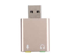 Tarjeta De Sonido Usb 3d Adaptador De Audio Estéreo Externo Auricular Micrófono Oro