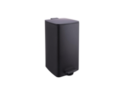 Relaxdays Cubo De Basura Cocina, 30 L, Cierre Suave, Cubo Interior Extraíble, Metal Mate, Pedal Rectangular, Negro