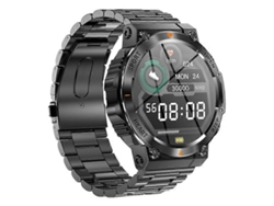 Reloj inteligente Ak61 con correa de acero, Bluetooth, monitor de actividad, resistente al agua, 1,39 pulgadas, monitor de salud Ly Ebike