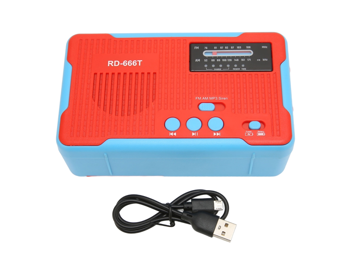 Radio De Emergencia Con Energía Solar, Manivela, Am/fm Y Linterna Led Portátil Para Uso Doméstico Y En Exteriores.