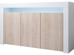 Aparador MÓVEIS BONITOS Aker (Sonoma y Blanco - 155x37x91.5 cm)