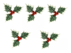 3 x 5 hojas artificiales de bayas navideñas para el hogar (slowmoose)