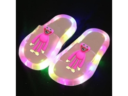 2026-zapatos De Casa Led Huggy Wuggy Para Niños Niñas Con Luz Cartoons Regalo Cumpleaños Game Poppying Veinticuatro Rosa