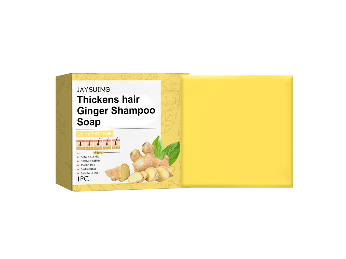 Jabón amarillo con jengibre natural para la higiene diaria.