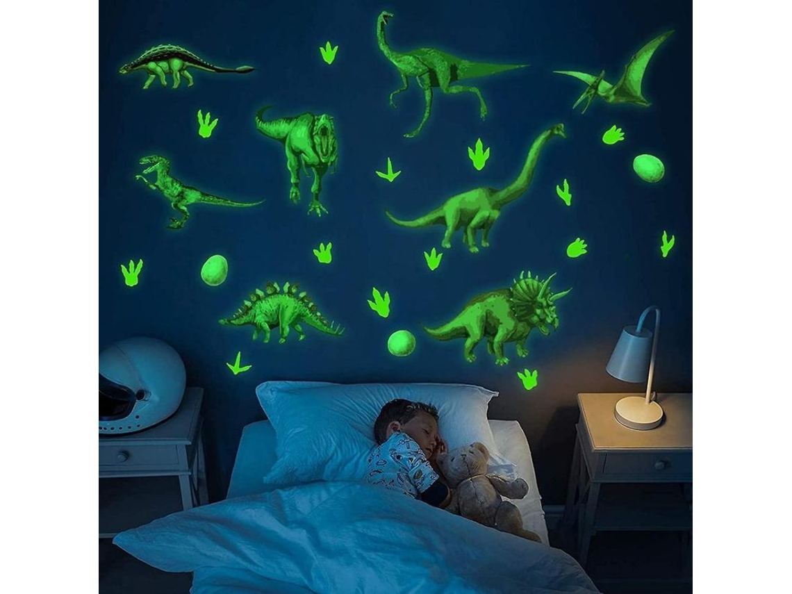 2026-calcomanías De Dinosaurios Para Habitación Infantil, Pegatinas Que Brilan En La Oscuridad Pvc