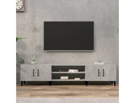 MAISON EXCLUSIVE Mueble de TV madera contrachapada gris hormigón 180x31,5x40 cm