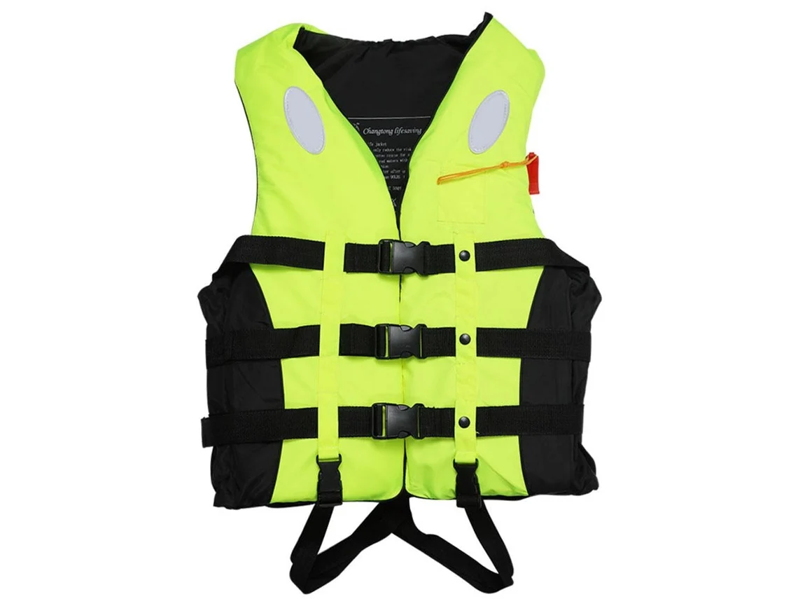 Chaleco salvavidas de pesca con silbato, impermeable y ajustable para exteriores