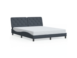Maison Exclusive - Estructura De Cama Sin Colchón Terciopelo Gris Oscuro 160x200cm
