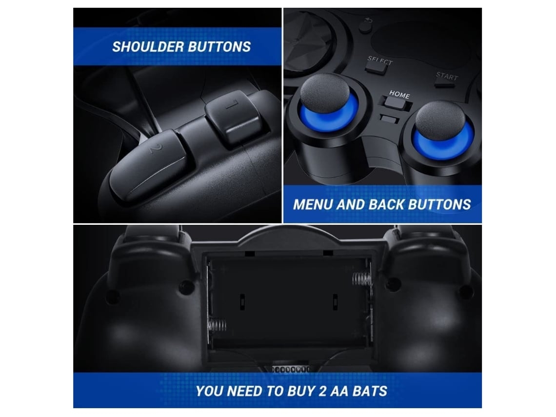 Mando Multiplataforma ENKERS Gamepad (Inalámbrico - Negro)