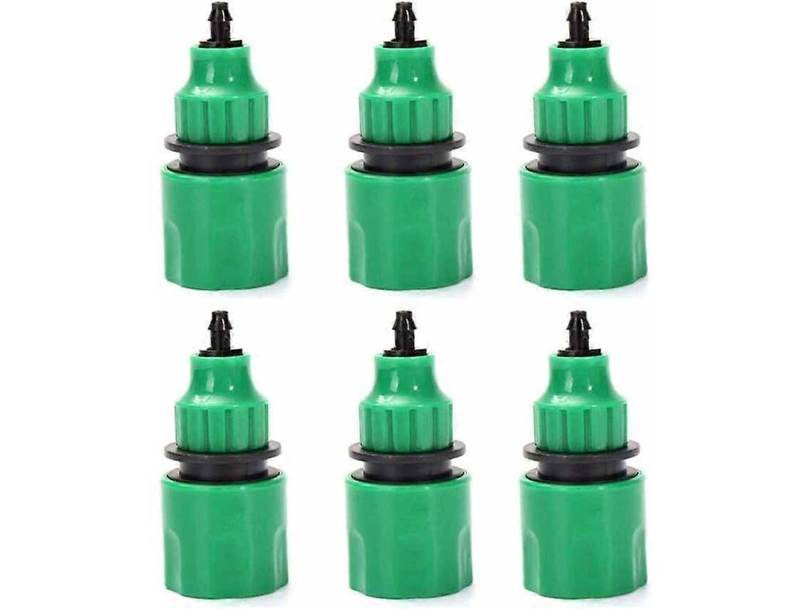Adaptador De Manguera Desechable Para Grifo Conexión Rápida 6 Unidades Plástico Verde Jardín Riego Agricultura