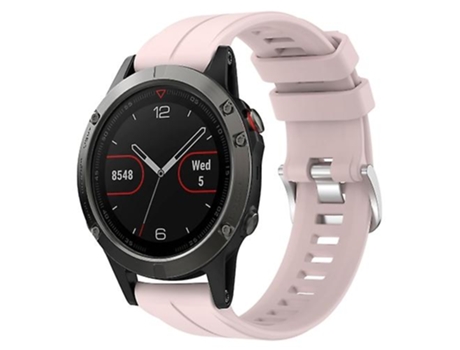 Correa De Reloj Inteligente Para Garmin Fenix 5 22 Mm Correa De Reloj De Silicona De Color Sólido Rosa VENISYMLIS