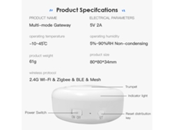 Tuya Multifuncional Multimodo Wifi 2.4G Zigbee 3.0 BLE Beacon Gateway para Control por Voz en el Hogar