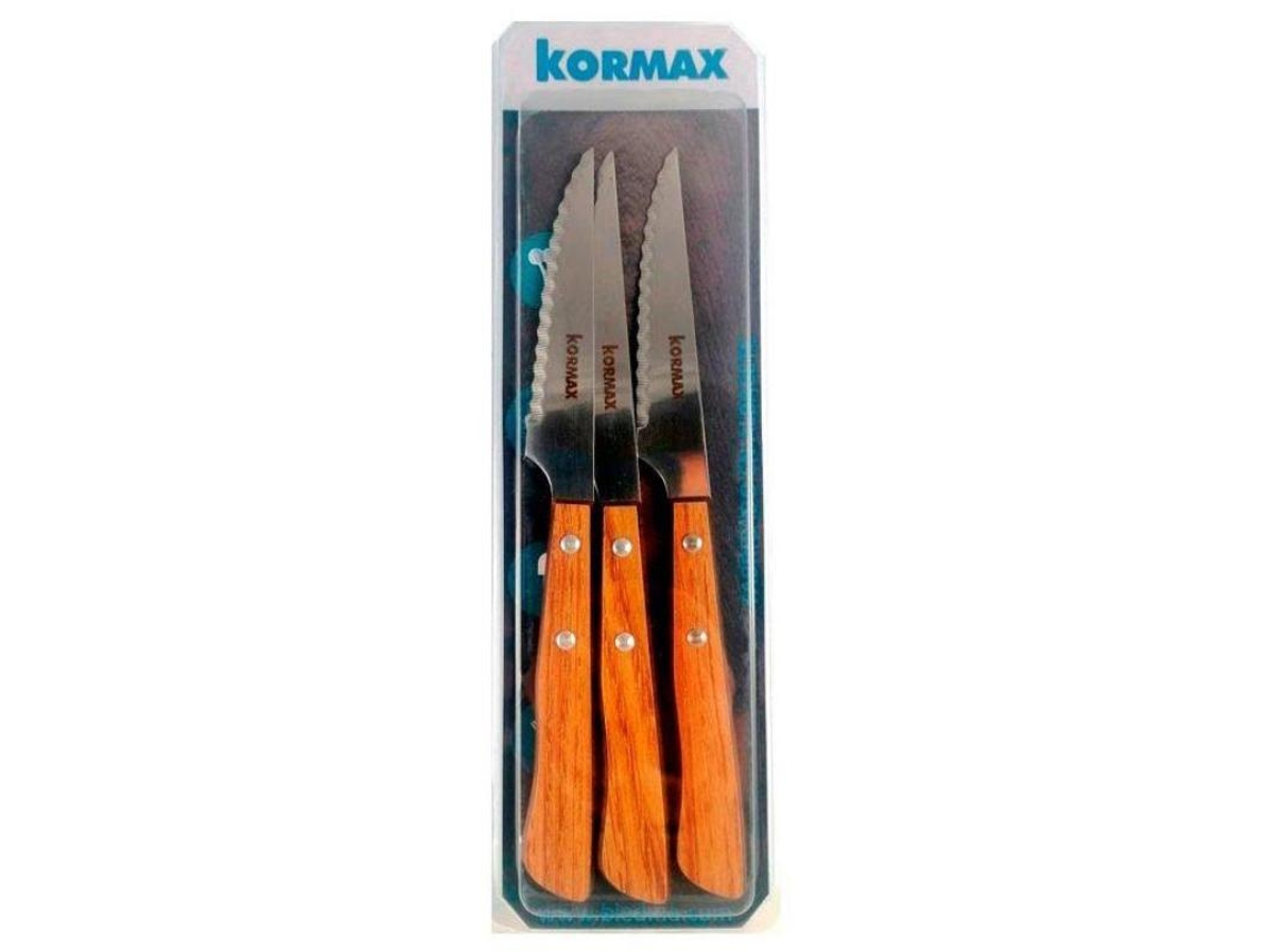Cuchillos Chuleteros Hpl Roble Pack 3