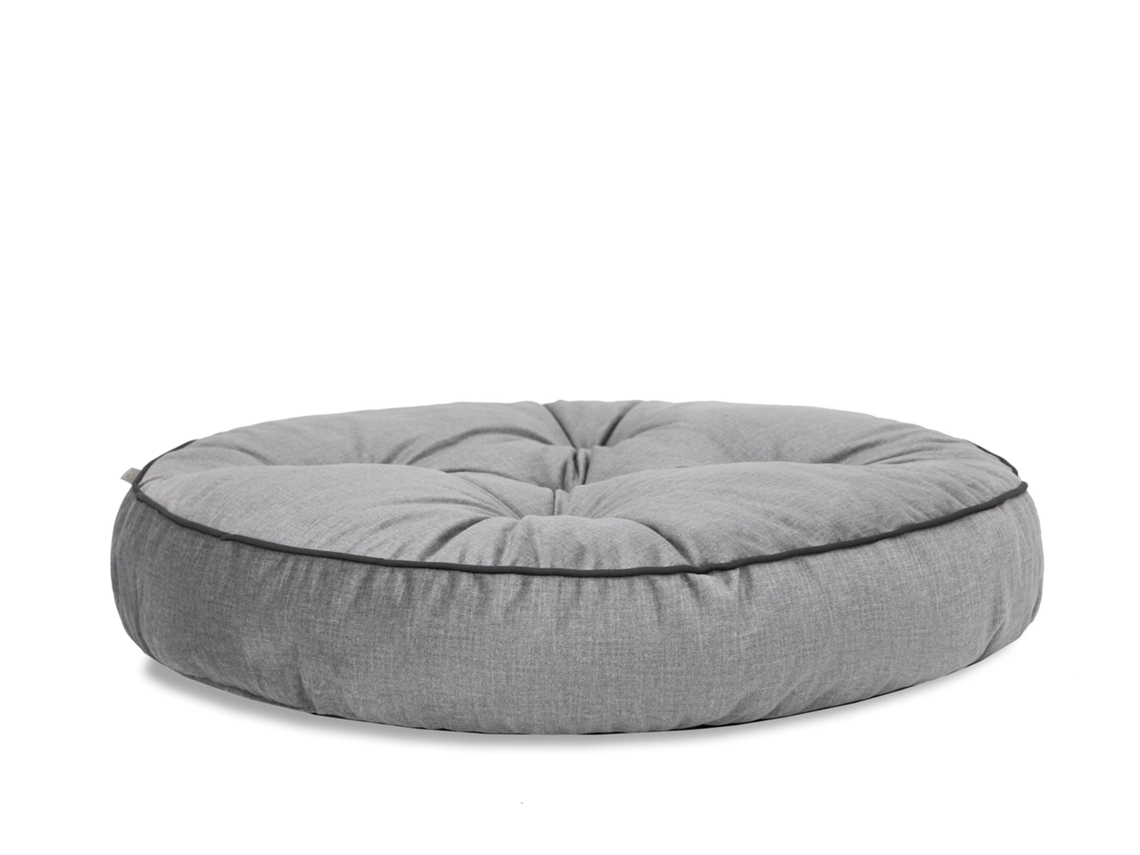 Cojín redondo acolchado para suelo, cojín para silla y asiento, cojín para meditación, diámetro 57 cm - Color gris SALES CORE