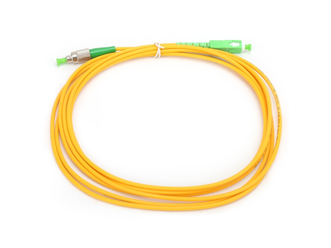 Cable de conexión de fibra óptica SC/APC-FC/APC SM DX 3.0 de 3 m, resistente al PVC, transmisión estable, telecomunicaciones