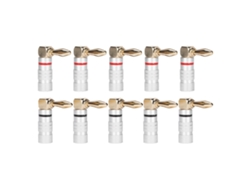 10 Conectores Banana En Ángulo Recto De Aluminio Chapado En Oro De 24 Quilates Para Cable De Altavoz De 4 Mm