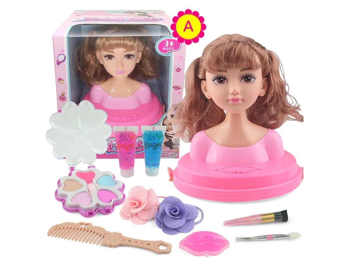 Kit De Peinado Para Muñecas Con Accesorios Básicos, Juguete De Salón De Belleza De Regalo