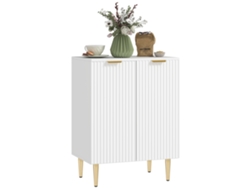 Aparador de cocina con 2 puertas, estante regulable, patas metálicas, 60x40x80 cm, blanco | Sin marca