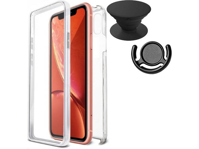 Kit Funda, PopSocket y Soporte PopSocket iPhone 7, 8 Plus 360º Transparente