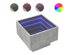 Maison Exclusive - Mesa Auxiliar Y Led Madera Ingeniería Gris Hormigón 40x40x30cm