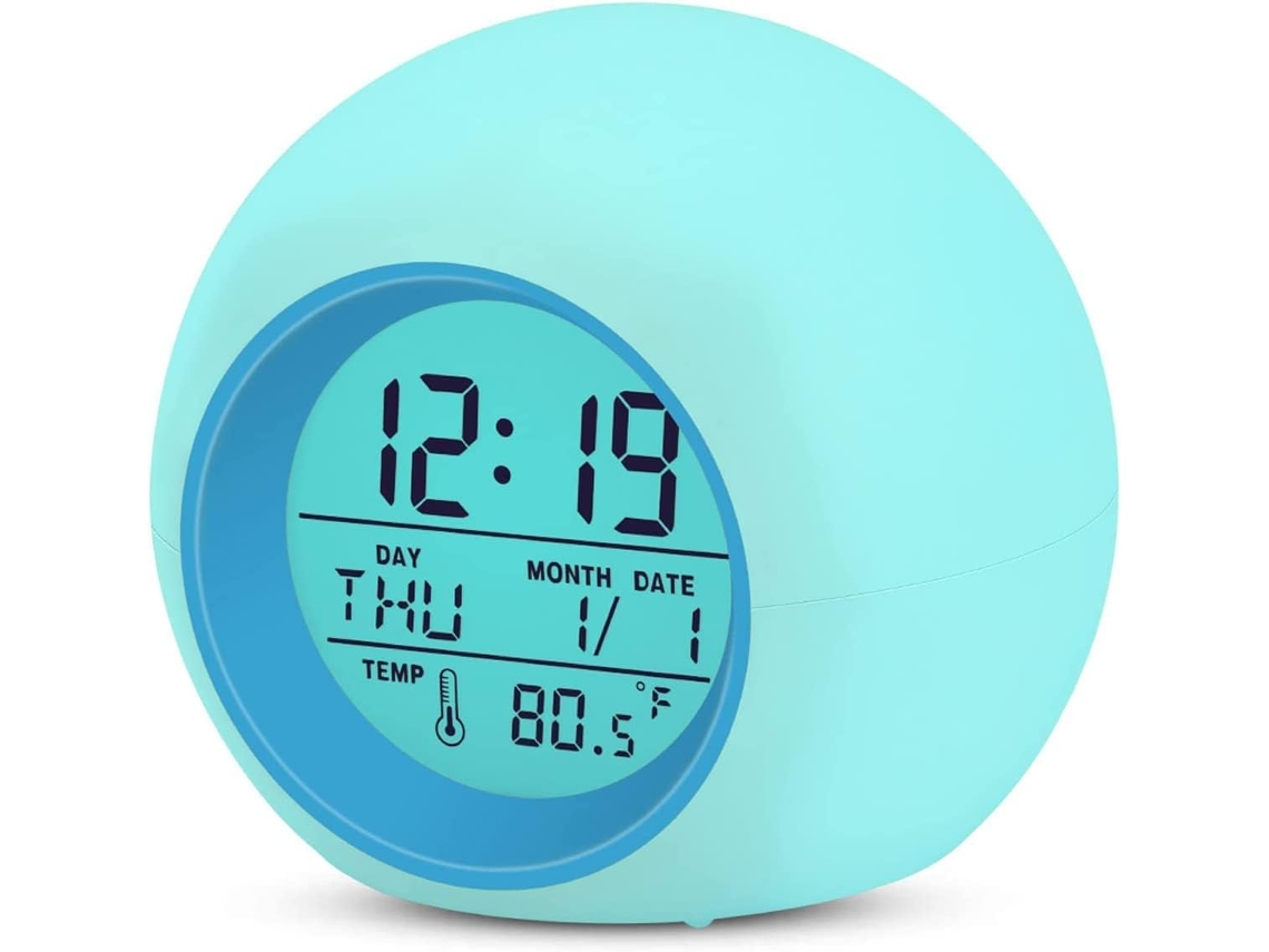 Despertador digital con alarma ascendente, luz de despertador para dormitorio infantil, despertador dual con simulación de amanecer con radio FM y luz nocturna.