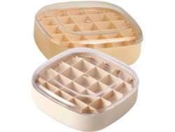 Caja De Joyería De Doble Capa De 2 Piezas En Ps Resistente Con Tapa, Para Almacenamiento