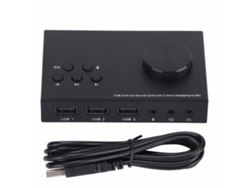 Placa De Som Usb Externa 3.5mm Com Eq, Adaptador De Áudio, Hub Usb, Compatível Com Windows, Os X, Linux
