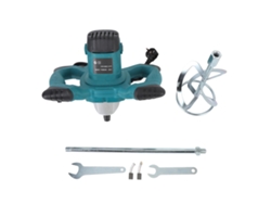 Hormigonera eléctrica de 1200 rpm y 6 velocidades ajustables, ideal para barro y pintura.