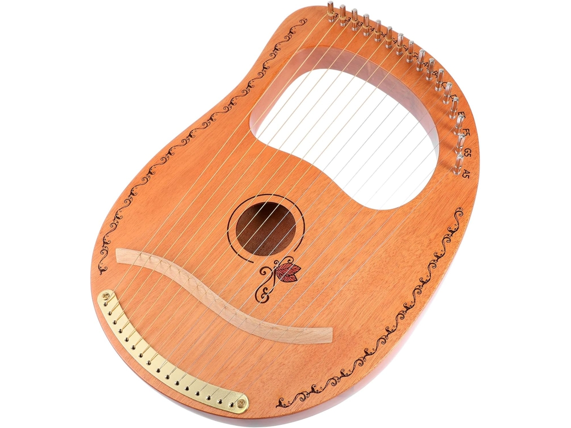 Arpa de madera portátil con 16 cuerdas, instrumento musical de cuerdas naturales, lira práctica para principiantes...