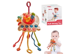 Pulpo De Silicona Para Bebés, Juguete De Actividades Para Desarrollar La Motricidad Fina, Estilo Cuerda.