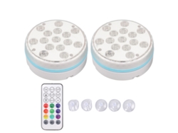 2 Lámparas Led Sumergibles Para Piscina Con Control Remoto, Electroimán, Ip68, Rgb, 15 Led