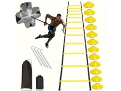 (amarillo) Equipo De Entrenamiento De Agilidad, Equipado Con Frisbee Y Puntas De Arrastre Con Paracaídas.