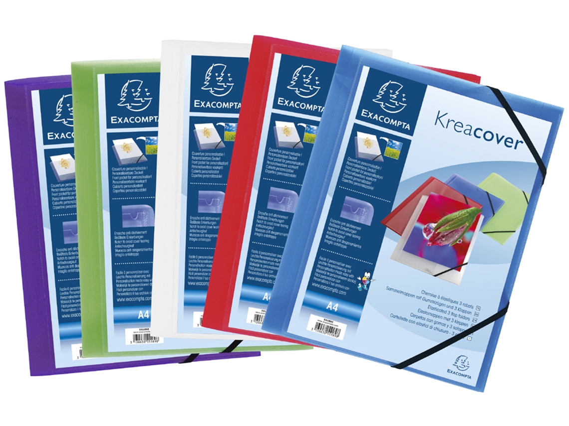 Carpeta de Esquina EXACOMPTA Kreacover Din A4 Pp Azul