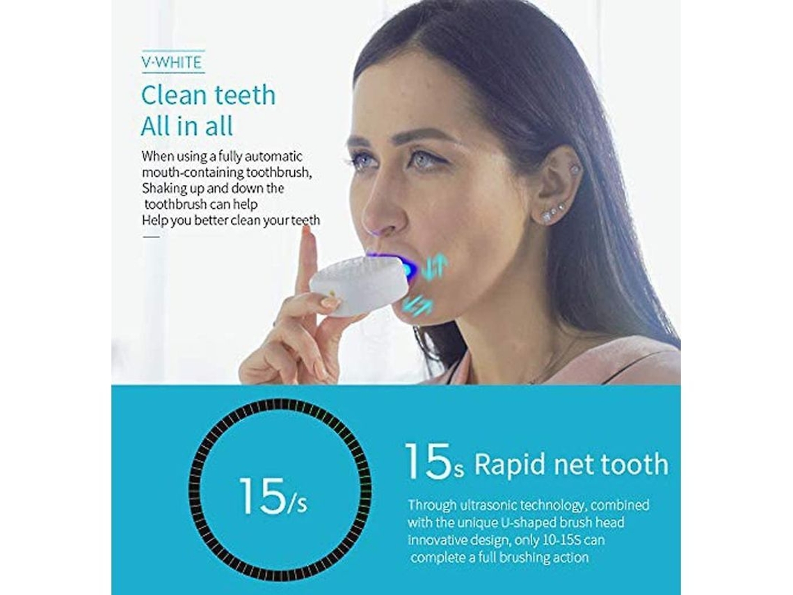 Cepillo De Dientes Eléctrico Sónico En Forma De U, Kit De Blanqueamiento Dental Automático