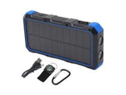 2026-batería Solar Portátil 36800mah Carga Rápida 3 Usb Con Luz Led Para Camping Exterior 5v 3a Azul
