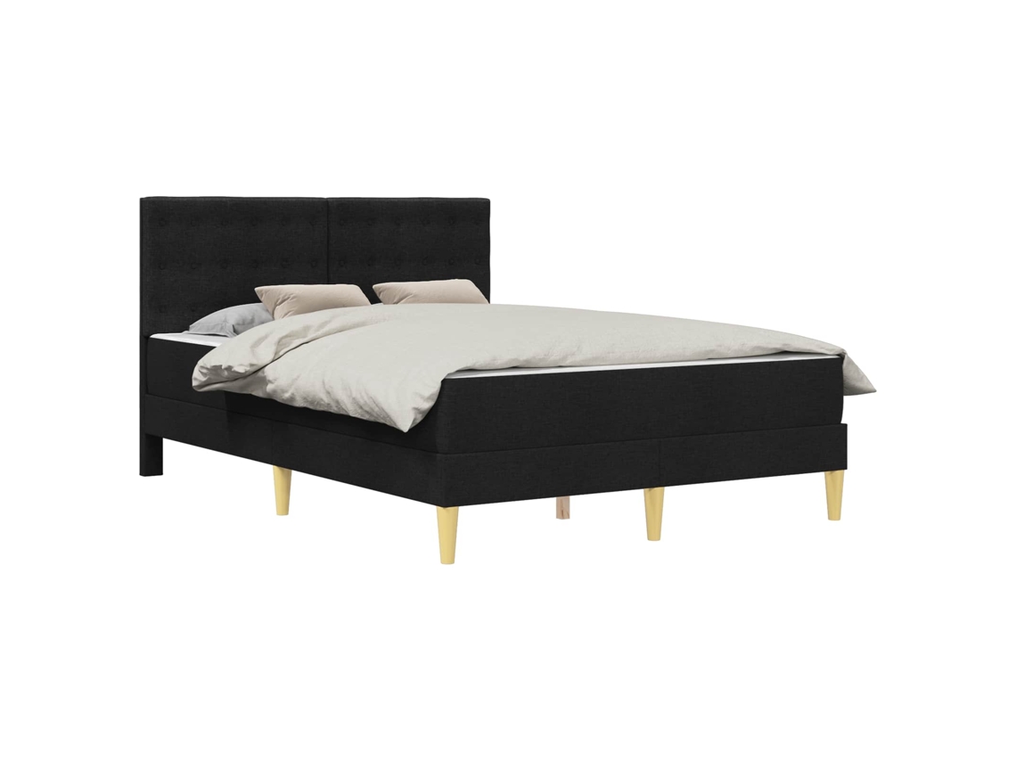 Maison Exclusive - Estructura De Cama Con Colchón Negro 140 X 200 Cm Tela