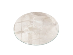 Cristal Para Mesa Redondo Espelharte (100 Cm - Patrón De Textura De Mármol - Cremoso)