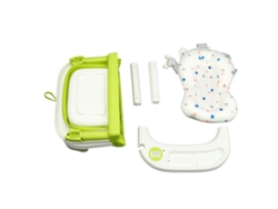 Bañera Plegable Para Bebés Con 3 Piezas Y Sensor De Temperatura Verde Para Recién Nacidos Hasta Los 3 Años.