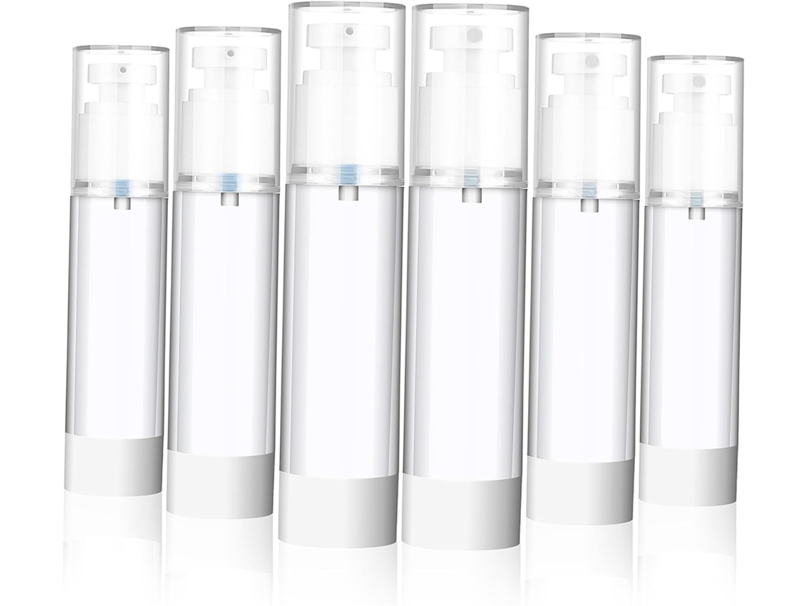 Juego De 6 Botellas De Viaje Recargables Y A Prueba De Fugas Con Pulverizador Para Lociones Transparentes.