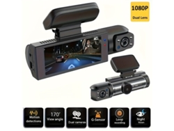 Grabadora de conducción/cámara para vehículos con grabación dual 1080p, sensor de gravedad y modo gafas.
