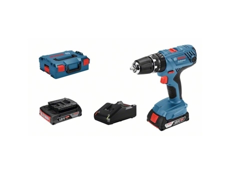 Percussão Drill Bosch Profissional GSB 18V- 21 + 2 Baterias 2.0AH + Gal 1820 LC Charger