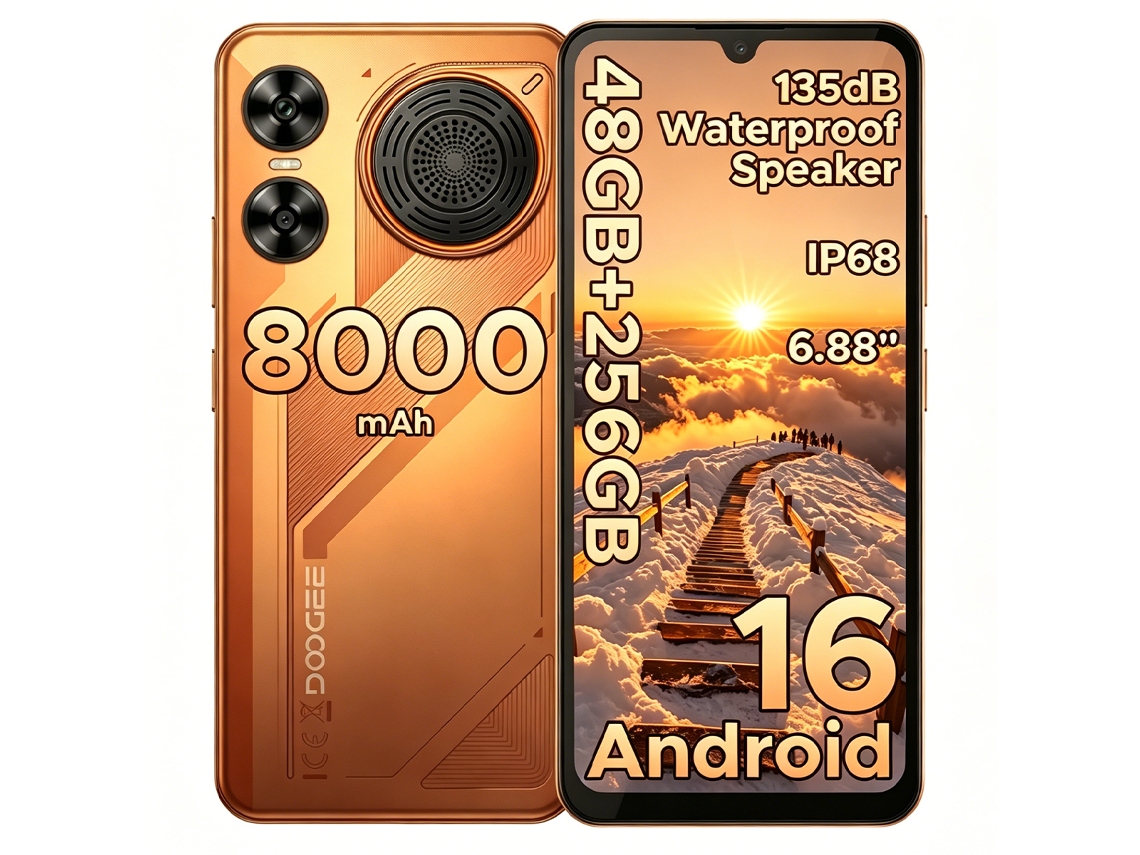 Doogee M30 4g 6gb 256gb 6.88" 120hz 8000mah Android 16 Naranja