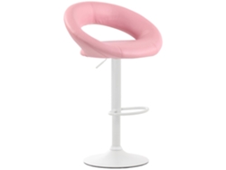 Taburete de bar de cuero Olinda rosa/blanco CLP